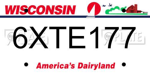 6XTE177 Wisconsin License Plate