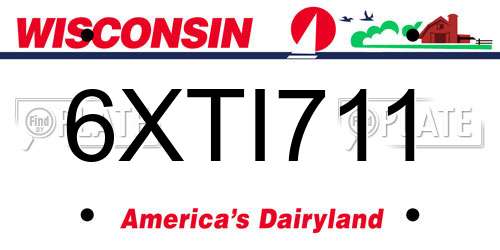 6XTI711 Wisconsin License Plate