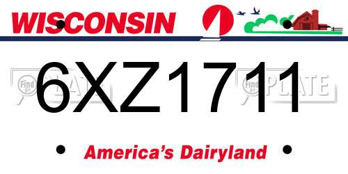6XZ1711 Wisconsin License Plate