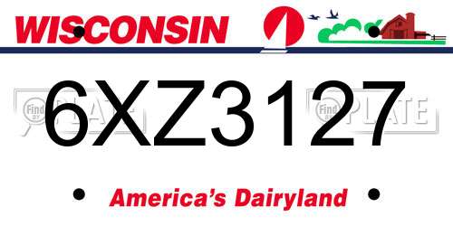6XZ3127 Wisconsin License Plate
