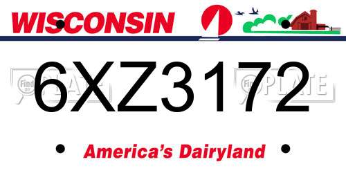 6XZ3172 Wisconsin License Plate