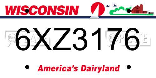 6XZ3176 Wisconsin License Plate