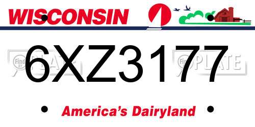 6XZ3177 Wisconsin License Plate