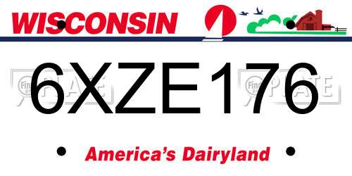 6XZE176 Wisconsin License Plate
