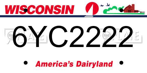 6YC2222 Wisconsin License Plate