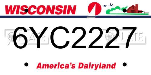 6YC2227 Wisconsin License Plate