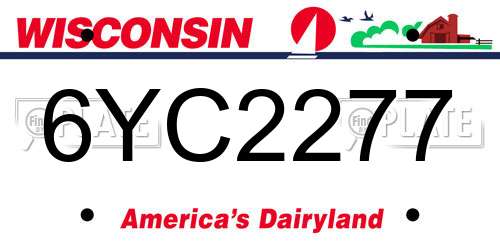 6YC2277 Wisconsin License Plate