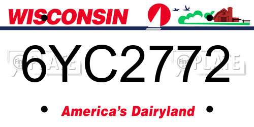 6YC2772 Wisconsin License Plate