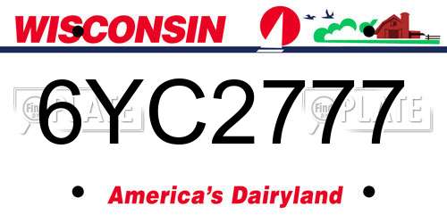 6YC2777 Wisconsin License Plate