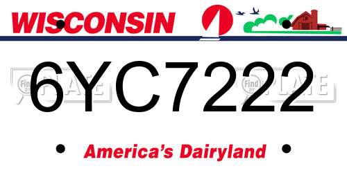 6YC7222 Wisconsin License Plate