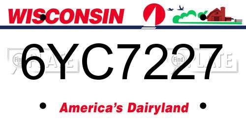 6YC7227 Wisconsin License Plate