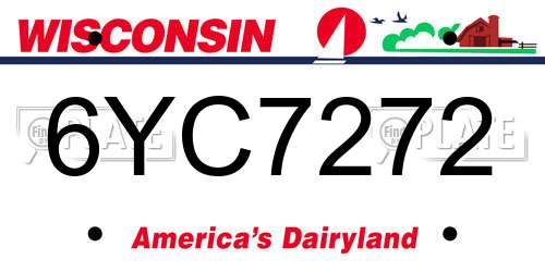 6YC7272 Wisconsin License Plate