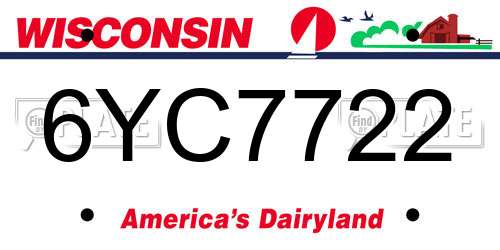 6YC7722 Wisconsin License Plate