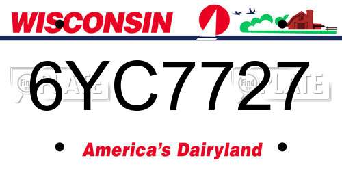 6YC7727 Wisconsin License Plate