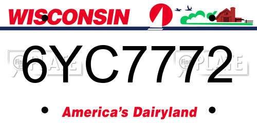 6YC7772 Wisconsin License Plate