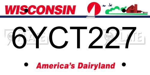 6YCT227 Wisconsin License Plate