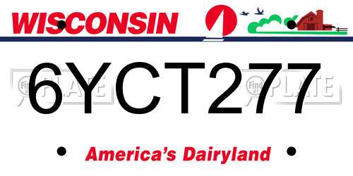 6YCT277 Wisconsin License Plate