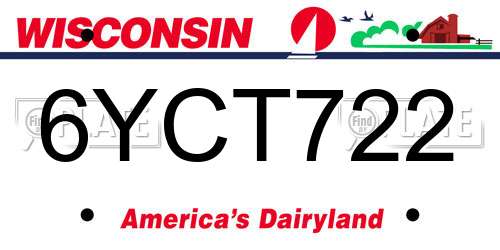 6YCT722 Wisconsin License Plate