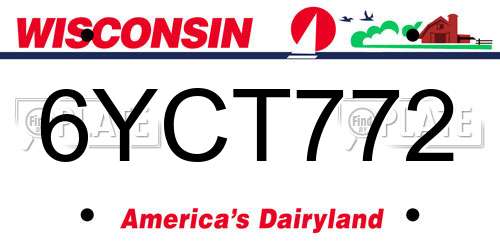 6YCT772 Wisconsin License Plate