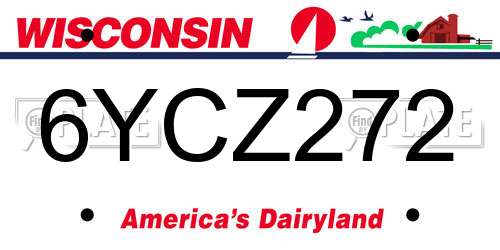 6YCZ272 Wisconsin License Plate