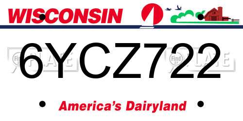 6YCZ722 Wisconsin License Plate