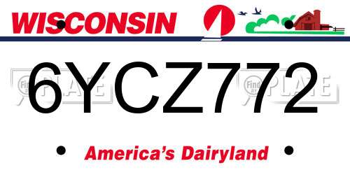 6YCZ772 Wisconsin License Plate