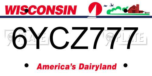 6YCZ777 Wisconsin License Plate
