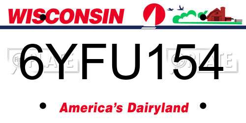 6YFU154 Wisconsin License Plate