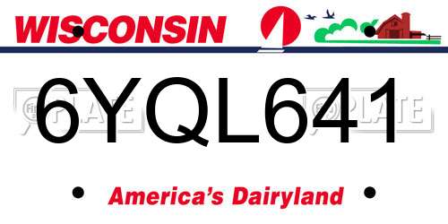 6YQL641 Wisconsin License Plate