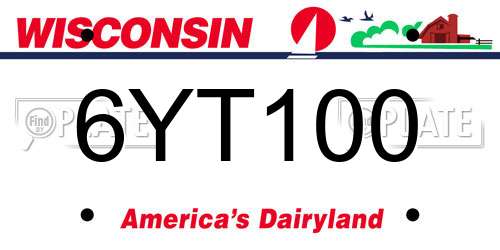 6YT100 Wisconsin License Plate