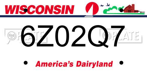 6Z02Q7 Wisconsin License Plate