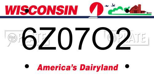 6Z07O2 Wisconsin License Plate