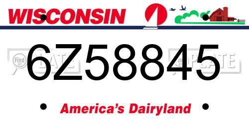 6Z58845 Wisconsin License Plate