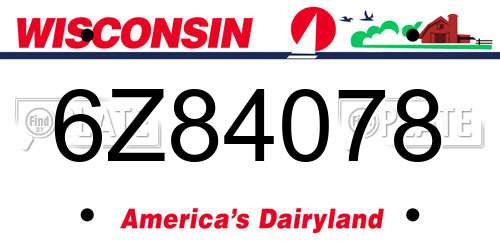 6Z84078 Wisconsin License Plate