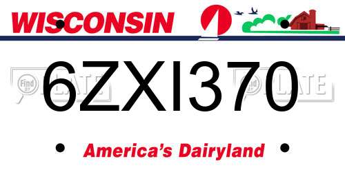 6ZXI370 Wisconsin License Plate