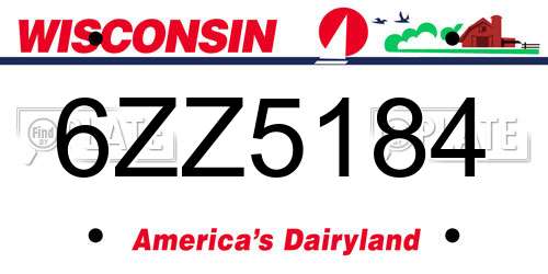 6ZZ5184 Wisconsin License Plate