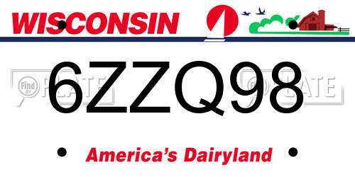 6ZZQ98 Wisconsin License Plate