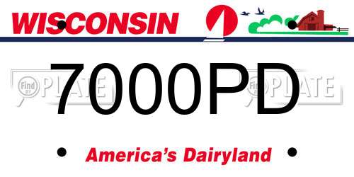 7000PD Wisconsin License Plate