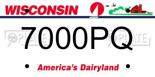 7000PQ Wisconsin License Plate