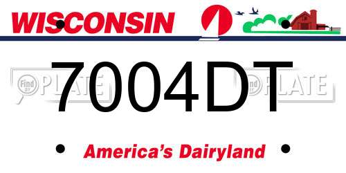 7004DT Wisconsin License Plate