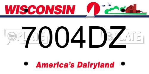7004DZ Wisconsin License Plate
