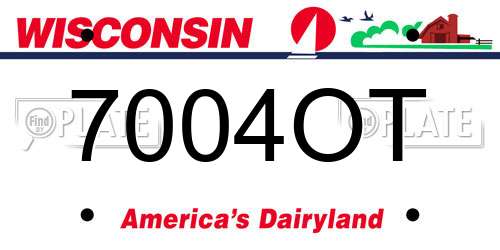 7004OT Wisconsin License Plate