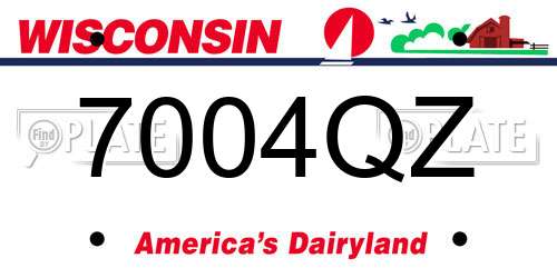 7004QZ Wisconsin License Plate