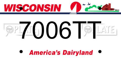 7006TT Wisconsin License Plate