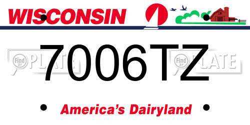 7006TZ Wisconsin License Plate
