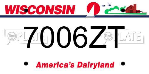 7006ZT Wisconsin License Plate
