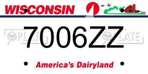 7006ZZ Wisconsin License Plate