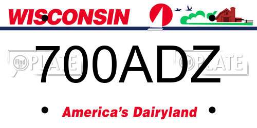 700ADZ Wisconsin License Plate