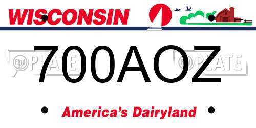 700AOZ Wisconsin License Plate
