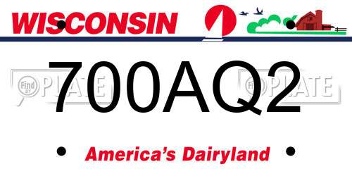 700AQ2 Wisconsin License Plate